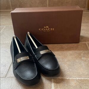 Coach Fredrica Black Leather Women’s Slip-On Loafers